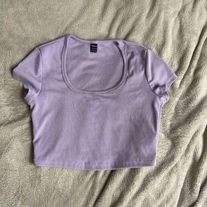 SHEIN Lilac Scoop Neck Crop Top - Women's